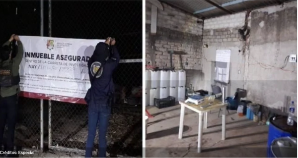 Hallan un laboratorio clandestino y prendas similares a los uniformes de corporaciones de seguridad en cateo en Nayarit